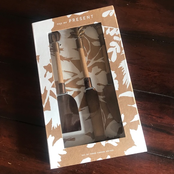 NWT Anthropologie Autumn Harvest Cheese Knives. Set of 3 - Picture 2 of 6